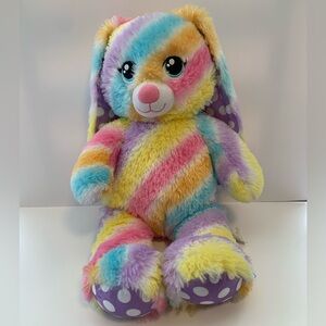 Build a Bear Rainbow Striped bunny plush